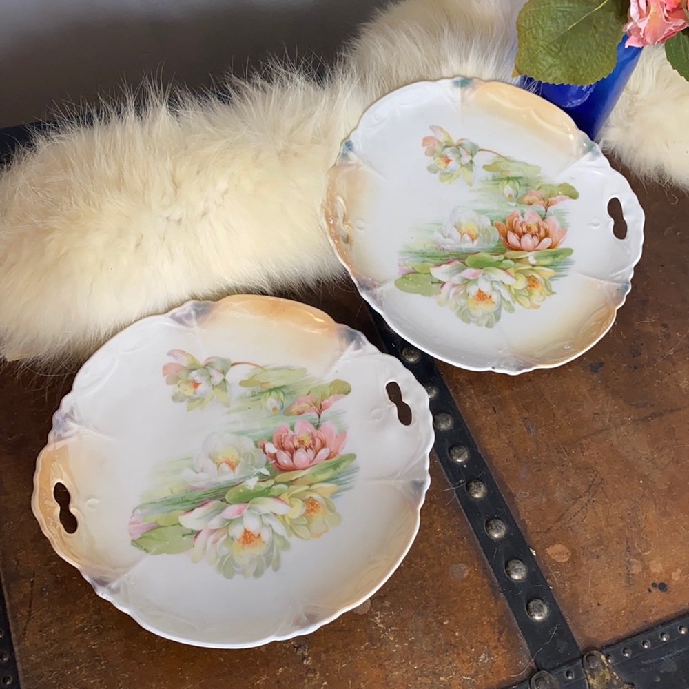 . Vintage Leuchtenburg Water Lily Plates - Set of 2 - Made in Germany -